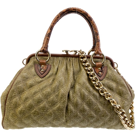 Marc Jacobs Green Leather and Python Stam Bag - Picture 4 of 10